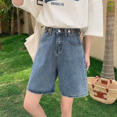 Lockere Jeansshorts mit hoher Taille